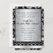 Faire-part de mariage de torsades en argent Damask (Devant)