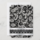 Faire-part de mariage de torsades en argent Damask (Dos)