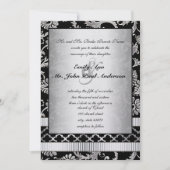 Faire-part de mariage de torsades en argent Damask (Devant)