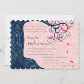 Faire-part de mariage de tourbillon d'arbre de la  (Devant)