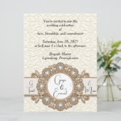 Faire-part de mariage de tourbillons de crème douc (Debout devant)