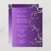 Faire-part de mariage de tourbillons mou floraux (Devant / Derrière)