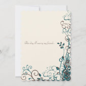 Faire-part de mariage de tourbillons Turquoises et (Dos)