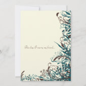 Faire-part de mariage de tourbillons Turquoises et (Dos)