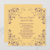 Faire-part de mariage de tourbillons violets et d' (Devant / Derrière)