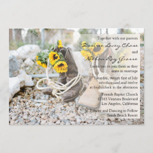 Faire-part de mariage de tournesol