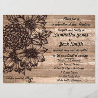 Faire-part de mariage de tournesol