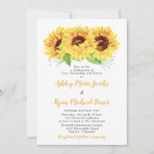 Faire-part de mariage de tournesol aquarelle Flora (Devant)