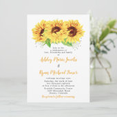 Faire-part de mariage de tournesol aquarelle Flora (Debout devant)