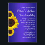 Faire-part de mariage de tournesol bleu et jaune<br><div class="desc">Si vous avez besoin de couleurs personnalisées ou d'aide pour créer vos invitations,  n'hésitez pas à me contacter à zazzlepartydepot@gmail.com . J'ai hâte d'avoir de vos nouvelles ! com com</div>
