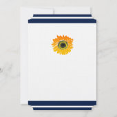 Faire-part de mariage de tournesol bleu marine (Dos)