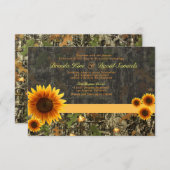 Faire-part de mariage de tournesol Camo (Devant / Derrière)