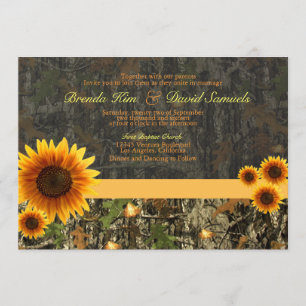 Faire-part de mariage de tournesol Camo