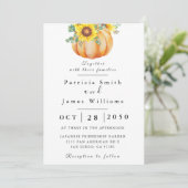 Faire-part de mariage de tournesol citrouille (Debout devant)