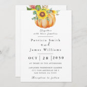 Faire-part de mariage de tournesol citrouille (Devant / Derrière)
