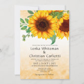 Faire-part de mariage de tournesol d'automne (Devant)