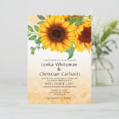 Faire-part de mariage de tournesol d'automne (Debout devant)