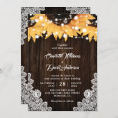 Faire-part de mariage de tournesol en dentelle de (Devant / Derrière)