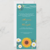 Faire-part de mariage de tournesol et de (Dos)