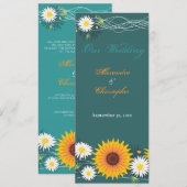 Faire-part de mariage de tournesol et de (Devant / Derrière)
