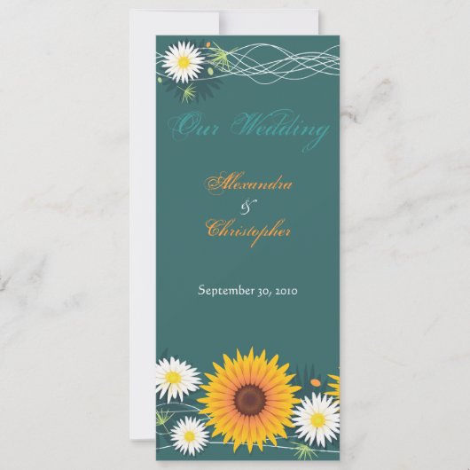 Faire-part de mariage de tournesol et de (Devant)