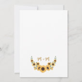 Faire-part de mariage de tournesol - Flore d'été r (Dos)