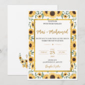 Faire-part de mariage de tournesol - Flore d'été r (Devant / Derrière)