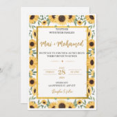 Faire-part de mariage de tournesol - Flore d'été r (Devant / Derrière)