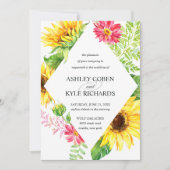 Faire-part de mariage de tournesol jaune (Devant)