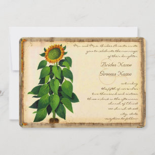 Faire-part de mariage de tournesol lunaire