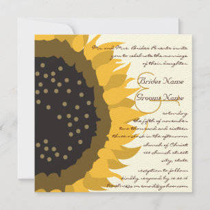 Faire-part de mariage de tournesol lunaire ivoire