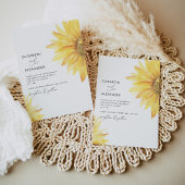 Faire-part de mariage de tournesol minimal
