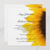 Faire-part de mariage de tournesol noir jaune (Devant / Derrière)