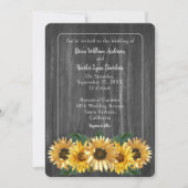 Faire-part de mariage de tournesol Patiné rustique (Devant)
