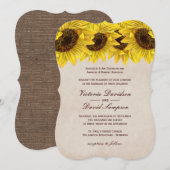 Faire-part de mariage de tournesol personnalisable (Devant / Derrière)