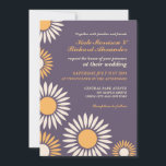 Faire-part de mariage de tournesol rétro classique<br><div class="desc">Faire-part de mariage arrière - plan violet avec motif de tournesol blanc et jaune. Prévoyez-vous un mariage au printemps ou en été avec de belles fleurs partout. Alors, peut-être que c'est une carte parfaite pour vous. Customisez le libellé et les polices de caractères qui correspondent à vos goûts. Visitez mon...</div>