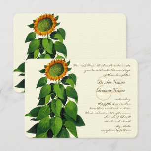 Faire-part de mariage de tournesol romantique rust