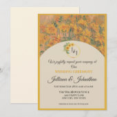 Faire-part de mariage de tournesol romantique rust (Devant / Derrière)