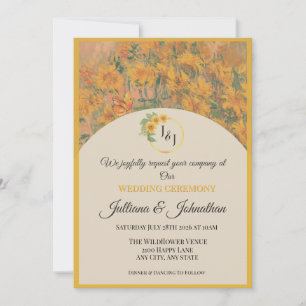 Faire-part de mariage de tournesol romantique rust
