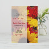 Faire-part de mariage de tournesol rouge Gerbera D (Debout devant)