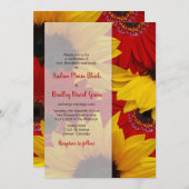 Faire-part de mariage de tournesol rouge Gerbera D (Devant / Derrière)