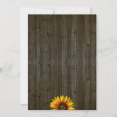 Faire-part de mariage de tournesol rustique (Dos)
