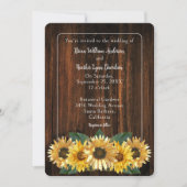 Faire-part de mariage de tournesol rustique (Devant)