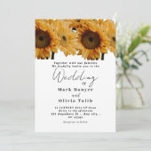 Faire-part de mariage de tournesol rustique (Debout devant)