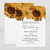 Faire-part de mariage de tournesol rustique (Devant / Derrière)