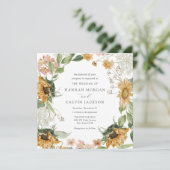 Faire-part de mariage de tournesol rustique (Debout devant)