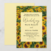 Faire-part de mariage de tournesol rustique (Devant / Derrière)