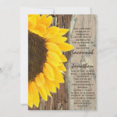 Faire-part de mariage de tournesol rustique (Devant)