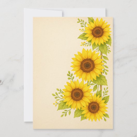 Faire-part de mariage de tournesol rustique (Dos)