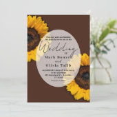 Faire-part de mariage de tournesol rustique (Debout devant)